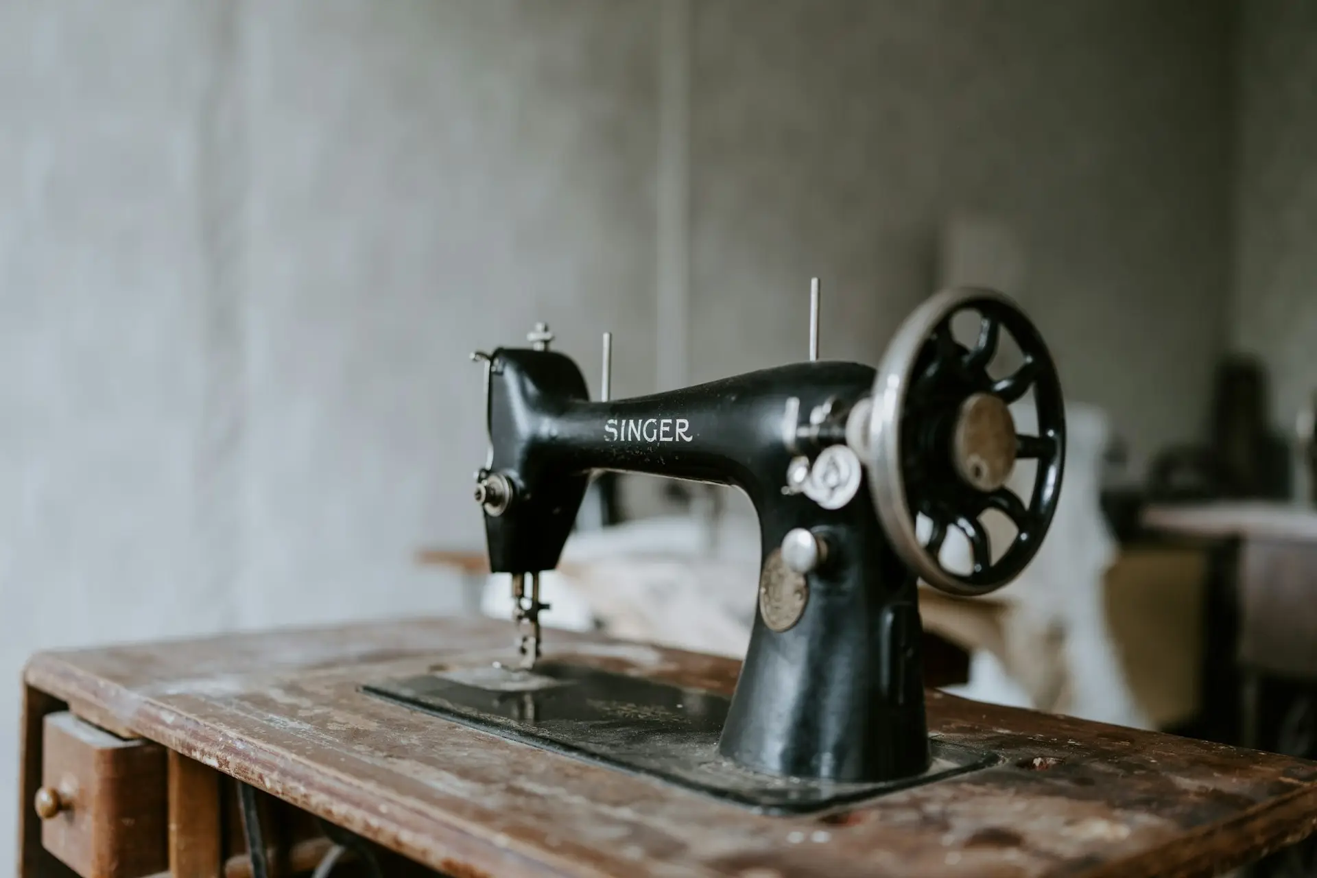 Traditional sewing machine in the upholstery workshop Lee Verity Upholstery Wakefield